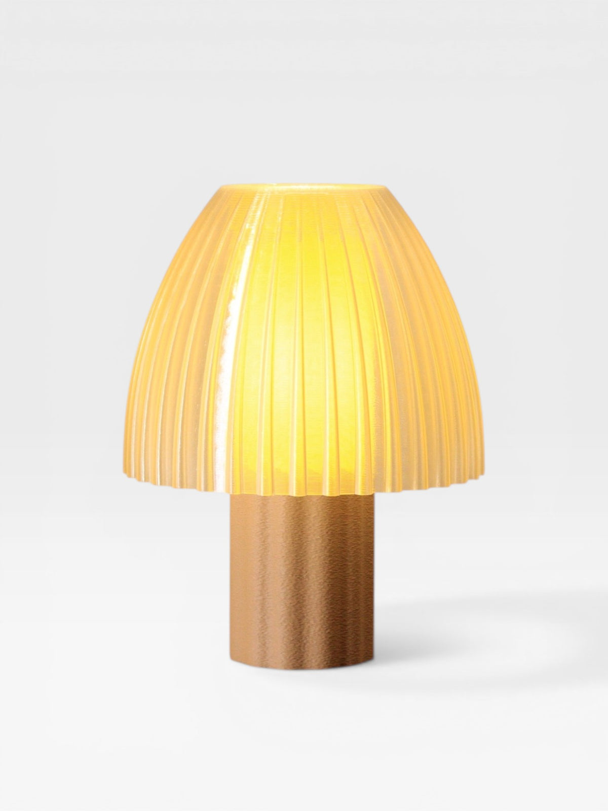 Lampe à poser Mirbola Crème brûlée beige doré, luminaire design fabriqué en France en impression 3D