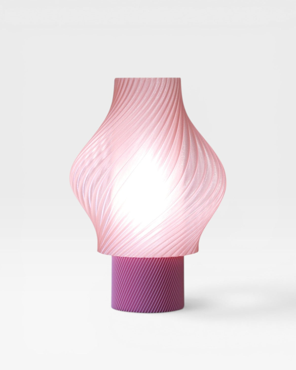 Lampe à poser Sélio Marshmallow rose pâle, luminaire design fabriqué en France en impression 3D
