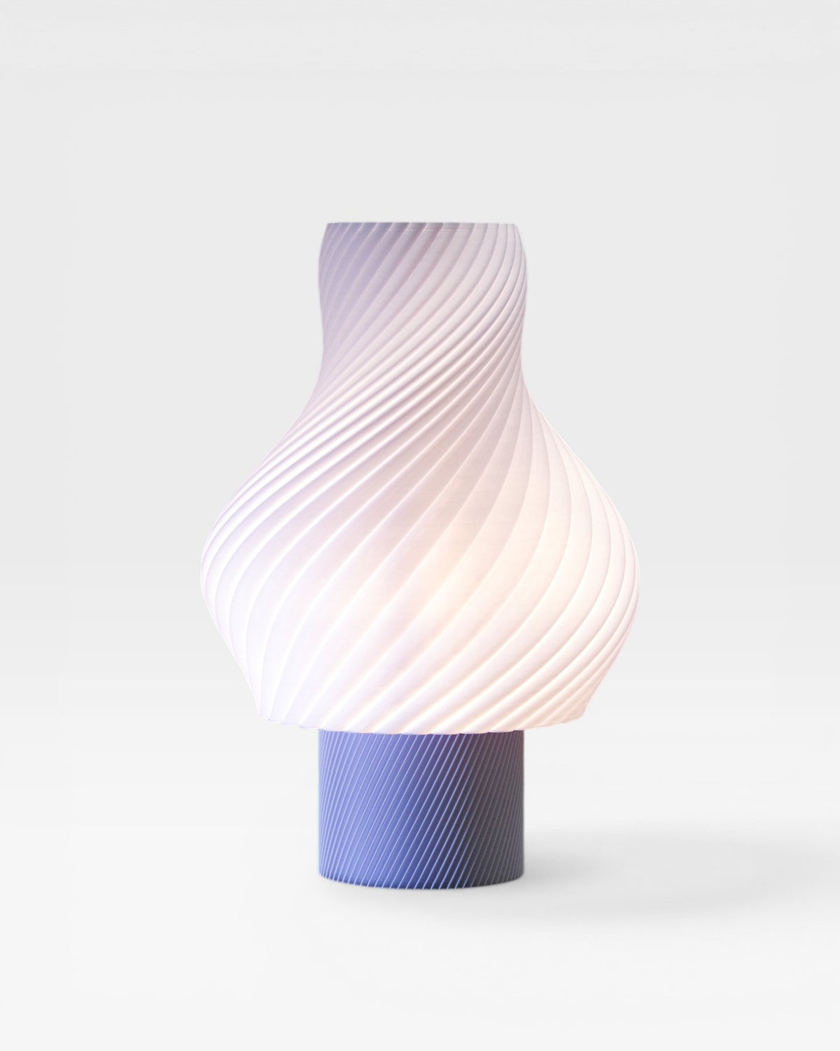 Lampe à poser Sélio Neige blanc, luminaire design fabriqué en France en impression 3D