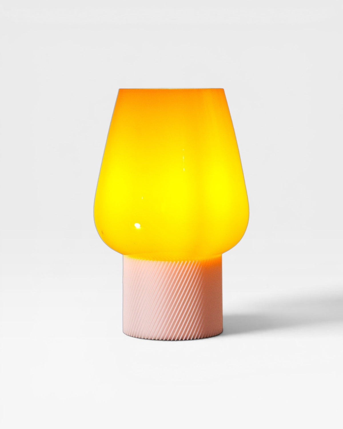 Lampe EMBER orange et blanc, luminaire design exclusif fabriqué en France en impression 3D