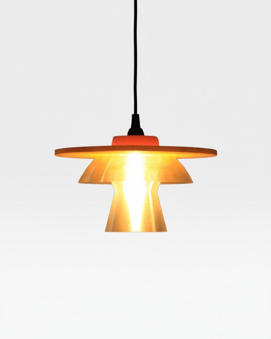 Suspension COLORIS Ambre miel doré, style Memphis géométrique fabriqué en France en impression 3D